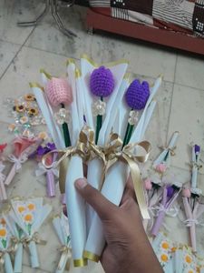 Handmade Crochet Tulip Bouquet any 1