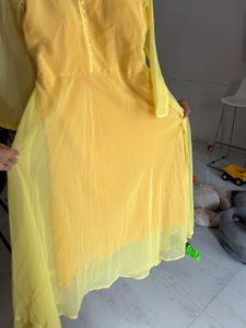 Vibrant Yellow Kurta with dupatta for Women