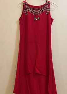 Red Embroidered Ethnic Gown