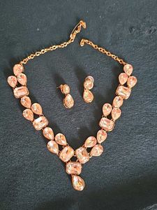 Sparkling Gemstone Necklace & Earring Set