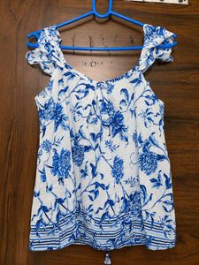 AND Blue &amp; White Floral Top | New with tag