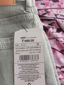 Light Green Straight Leg Jeans