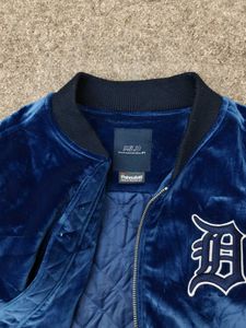 Men's Blue Velvet Bomber Jacket