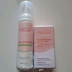Prolixr Acne Foaming Face Wash & Niacinamide Serum