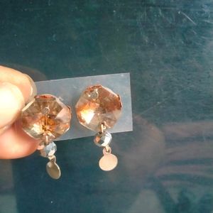 Diamond Cut Stone Earrings