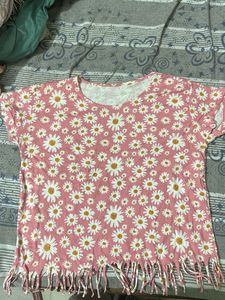 A beautiful unused crop ruffle t shirt