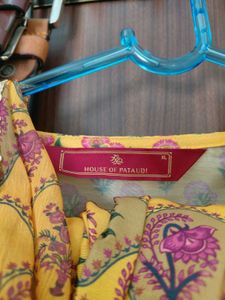 Yellow Floral Kurta Set with Dupatta