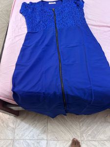 LIBAS Blue Lace Zip Front Top