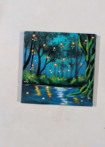 Enchanting Forest Night Painting