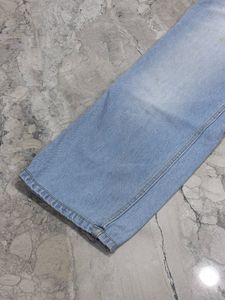 Light blue wide leg baggy jeans
