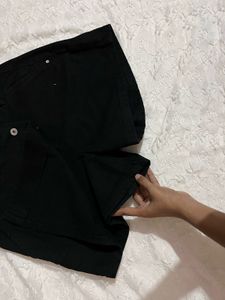 Black Button-Up Skort