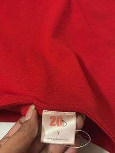 Red one shoulder dress