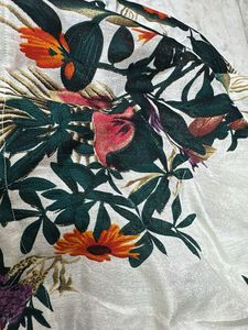 Vibrant Floral Print Skirt material