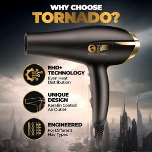 BEARDO Professional Tornado Hair Dryer With 2000 W