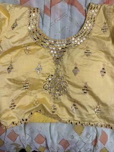 Designer Yellow &amp; White Lehenga Choli