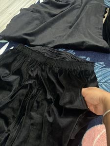Black Velvet embroidery co ord set