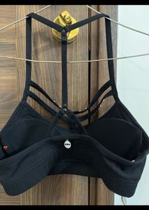 Black Embellished Sports Bra