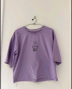 New Cute Purple Boba Tea Bunny T-Shirt