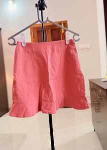 Chic Pink Ruffled Mini Skirt