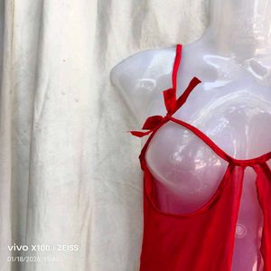Sheer Red Babydoll Lingerie