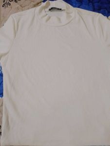 White Mock Neck Top