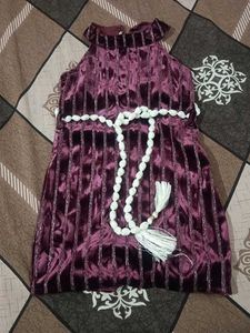 Purple Velvet Mini Dress