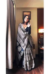 Elegant Black &amp; Beige Saree