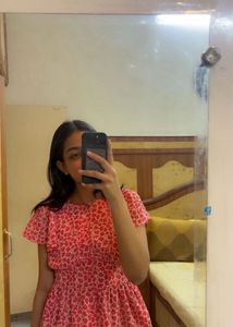 Pink Floral Peplum Top
