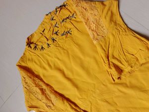 Vibrant Yellow Embroidered Kurta