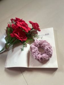 Pink Chenille Scrunchie
