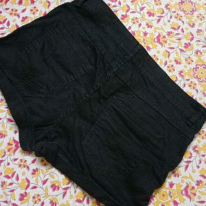 Black Denim Shorts