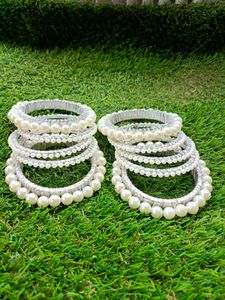 Elegant Pearl Bangles Set
