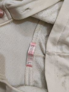 trendy gen-z creme Zip-Up Hoodie
