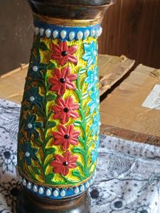 Colorful Wooden Floral Vase new unused