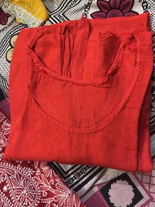 Red chicken kurta set