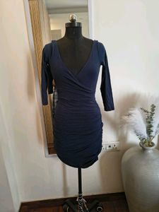 Navy Blue Wrap Dress