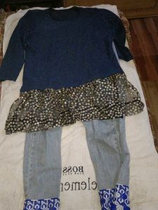 Limited Offer Beautiful Dress With Jeans Combo