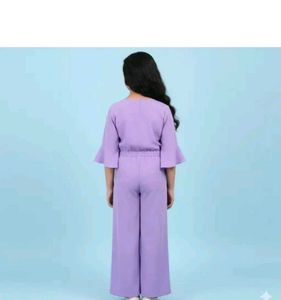 Cute Lavender Flared Sleeve Top &amp; Pants Set