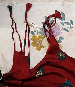 Boho Chic Peacock Feather Print Maroon Kurti