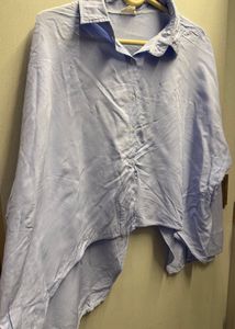 Light Blue Oversized Button-Up Shirt