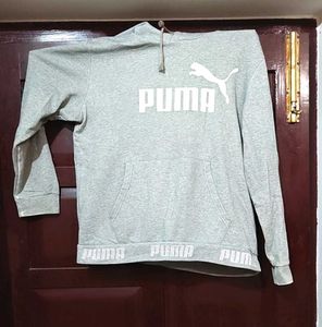 Men Puma Grey Hoodie