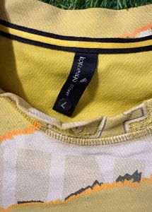 Yellow Striped Graphic T-Shirt
