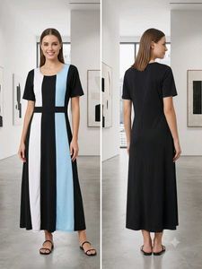 Colorblock A-Line Dress