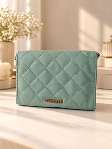 Quilted Mint Green Crossbody Bag
