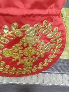 Red Embroidered Potli Bag