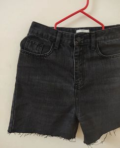 high waist denim short