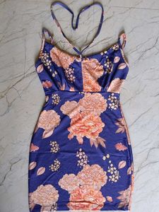 Blue Floral Mini Dress