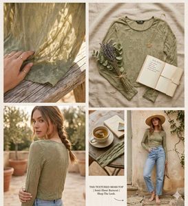 Vintage Semi sheer Sea Green Top