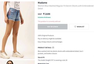 New with Tag - Blue Madame Denim Shorts