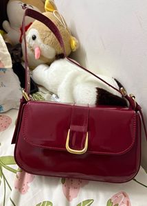 burgundy handbag